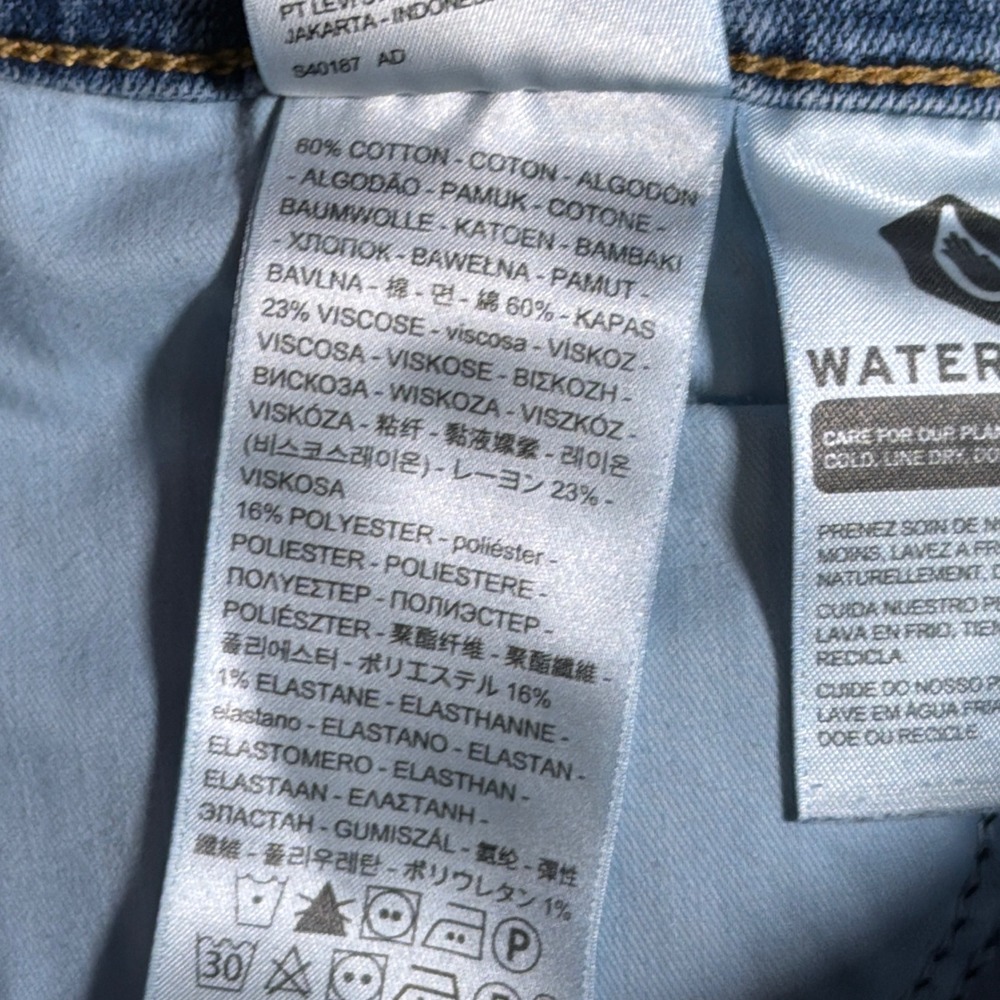Levi's 314 Shaping Straight Jeans Women 30 Blue Mid Rise Stretch Denim Casual - Picture 4 of 9